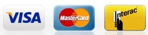 Payment Methods: Visa, Mastercard, Interac